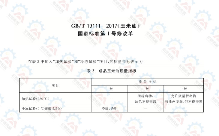 GB/T 19111-2017 玉米油質(zhì)量標(biāo)準